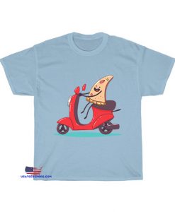 Pizza delivery cute food courier character on the moped T-Shirt EL23D0