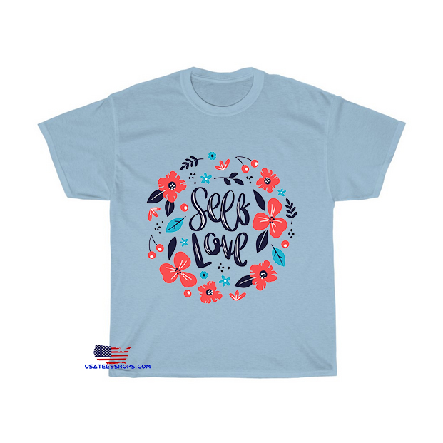 beautiful self love lettering with flowers T-Shirt EL4D0