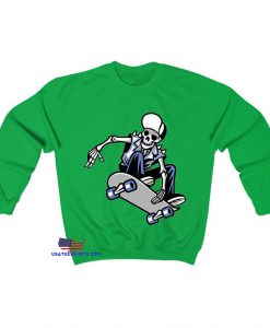 skull punk ride skateboard isolated white Sweatshirt EL4D0