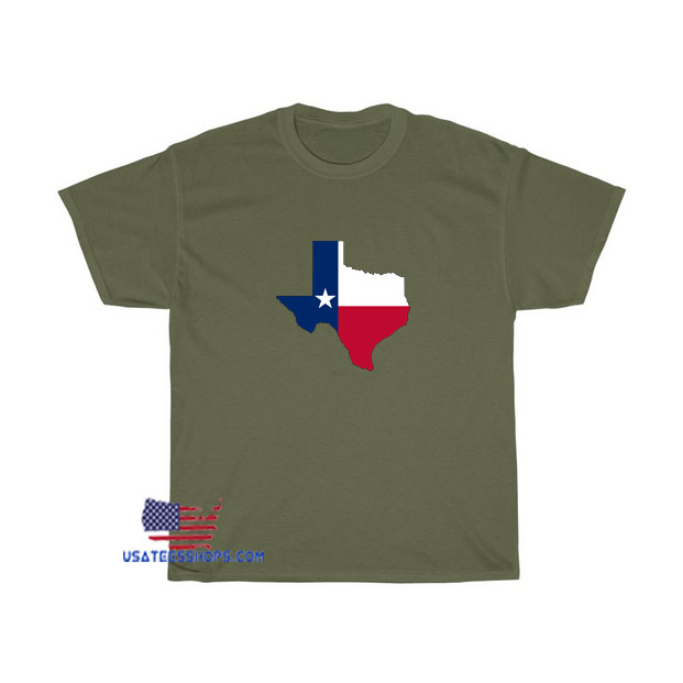 Texas State Flag Map T-shirt SY16JN1