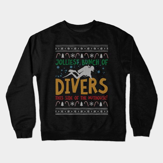 Jolliest Bunch of Divers Ugly Christmas Sweater AG13F1