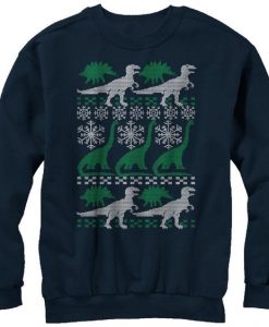 Women's Ugly Christmas Dinosaur Sweatshirt UL22F1