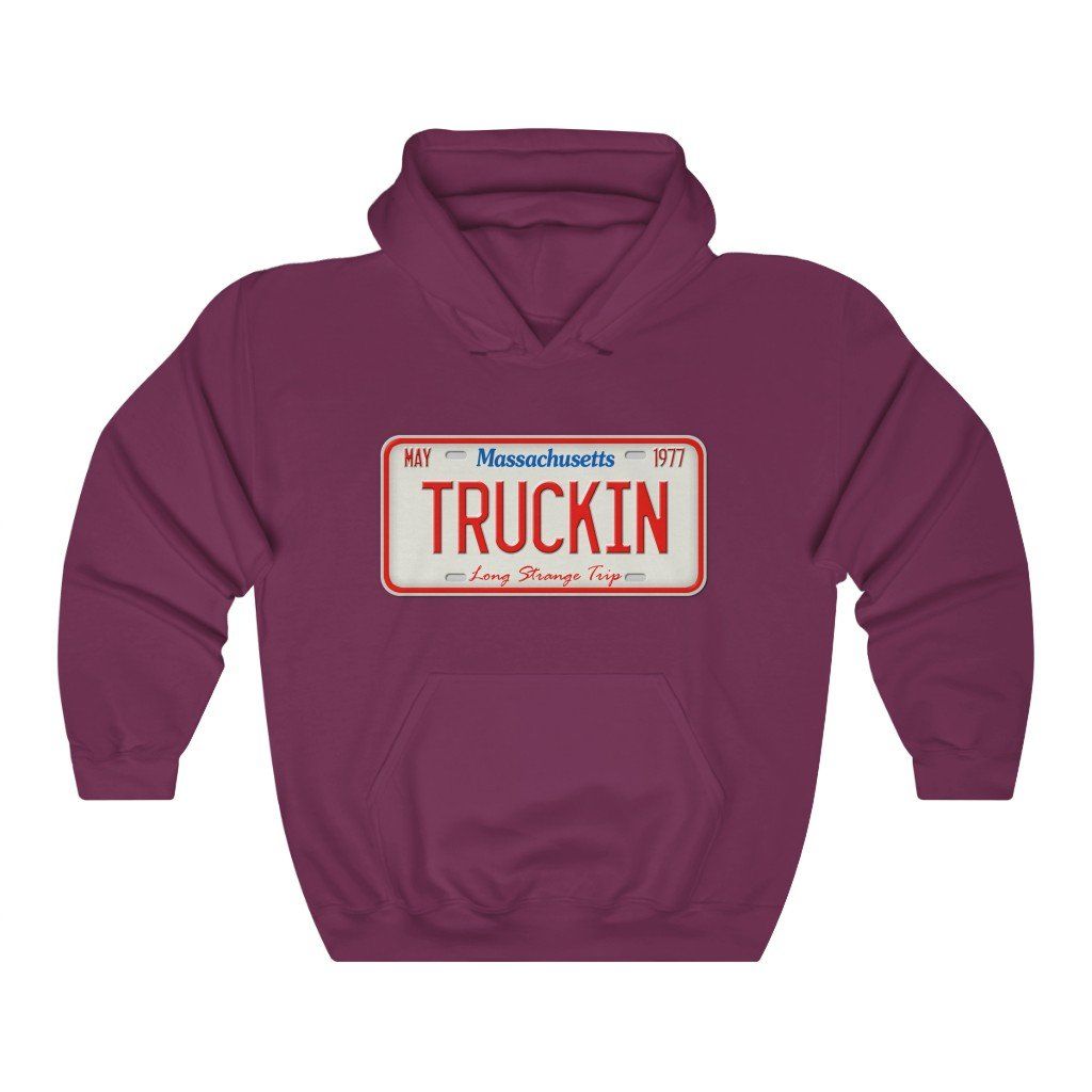 Grateful Dead Inspired Truckin License Plate Hoodie AL10M1