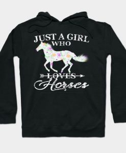Just Girl Horses Hoodie SR11M1
