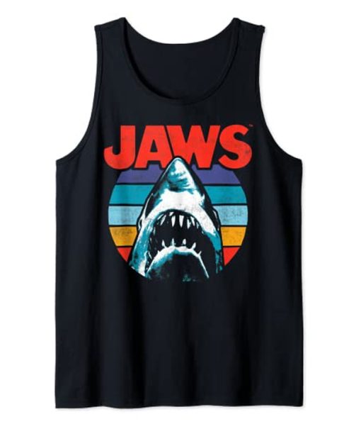Jaws Retro Striped Shark Tank Top