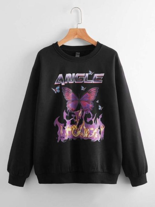 Angel Butterfly Graphic Sweatshirt