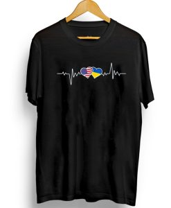 Ukrainian USA Heartbeat Support Ukraine T-Shirt