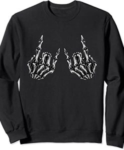 Rock On Rock Star Skeleton Hands Sweatshirt