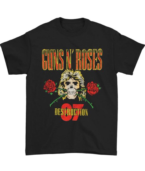 Guns N Roses Men’s Destruction 1987 UK Tour T-Shirt