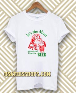 Santa Claus It's the most Wonderful Time for a Beer Christmas T-shirt