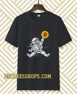 Bitcoin to The Moon Spaceman T-Shirt TPKJ3